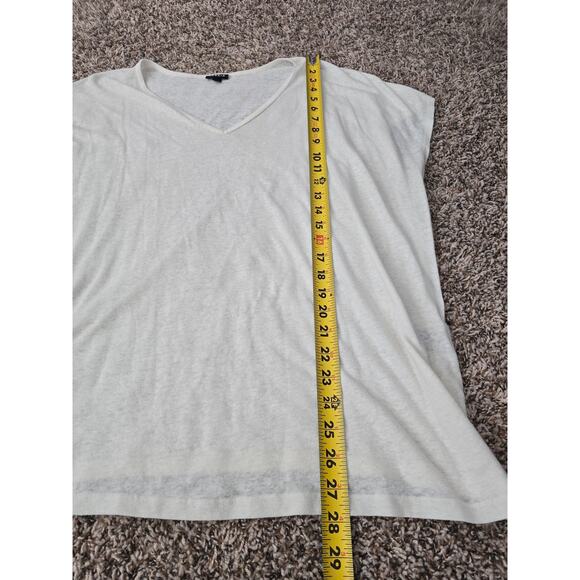 Torrid 2X Ivory V-Neck Slub Knit Tee Soft Basic Plus Size Casual T-Shirt Minimal - Picture 6 of 6